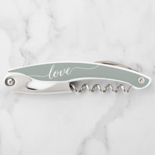 Sacacorchos Sage Green Love Gracias A Boda Favor