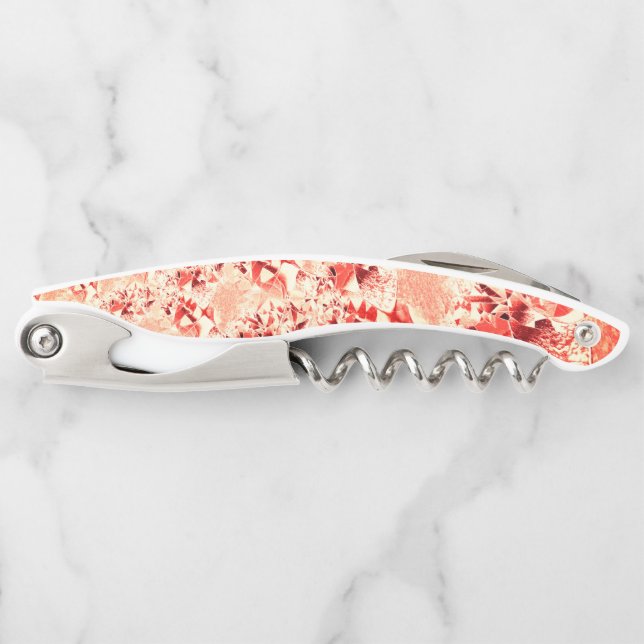 Sacacorchos Sombreado salmón a coral con algo brillante y reto (Anverso)