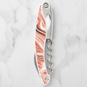 Sacacorchos Sombrío salmón a rastros rojos largos y ondulados 