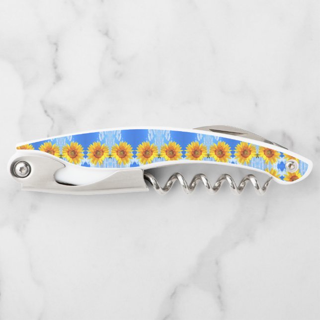 Sacacorchos Tornillo de agua de girasol amarillo (Anverso)