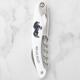 Sacacorchos Tornillo de caballo de Waiter con texto Personaliz