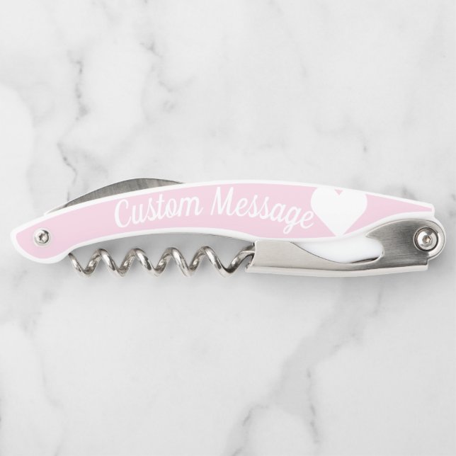 Sacacorchos Tornillo de Personalizado rosa claro (Reverso)