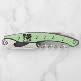 Sacacorchos Tres gatos negros jugando instrumentos musicales v