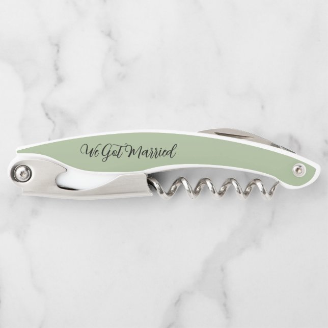 Sacacorchos We Got Married Green Corkscrew (Anverso)