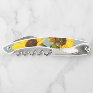 Sacacorchos Yellow Wild Sunflowers with Bee Photograph