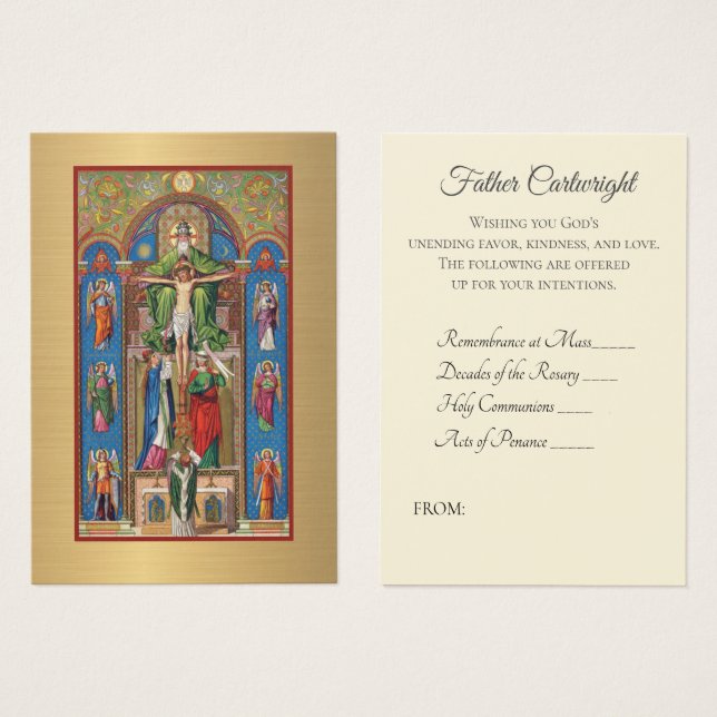 Sacerdote católico Bouquet Espiritual Cartas Sagra (Anverso y reverso)