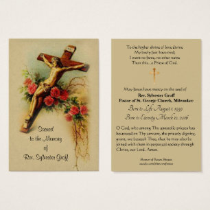 Sacerdote católico Funeral Memorial Tarjeta Santa