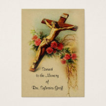 Sacerdote católico Funeral Memorial Tarjeta Santa