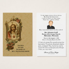 Sacerdote católico Jesús Funeral Memorial Tarjeta 