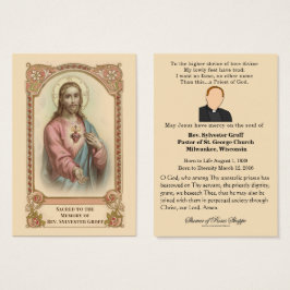 Sacerdote católico Jesús Funeral Memorial Tarjeta 