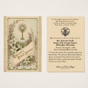 Sacerdote católico Obispo Funeral Memorial Tarjeta
