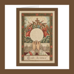 Sacerdote católico tradicional Eucaristía<br><div class="desc">Esta es una bella imagen tradicional católica vintage de las manos del sacerdote con la eucaristía adorada con ángeles. El texto en latín de abajo es VENITE ADOREMUS... VAMOS A ADORMIR</div>