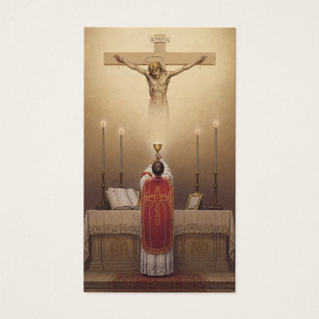 Sacerdote católico tradicional oración religioso  (Frente)