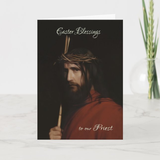 Sacerdote - pintura en el aceite de Jesús, tarjeta (Anverso)
