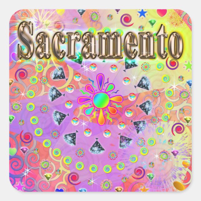 Sacramento Lucky Golden Pegatina (Anverso)
