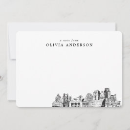 Sacramento Skyline Sketch Tarjetas de nota persona