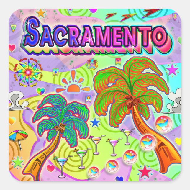 Sacramento Vacacional Pegatina Objetivo (Anverso)