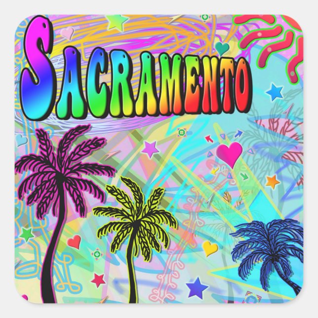 Sacramento Vivid Romance Pegatina (Anverso)