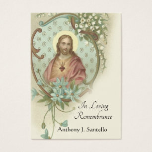 Sacred Heart Católica Funeral Memorial Tarjeta San
