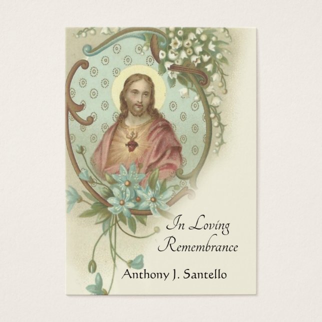 Sacred Heart Católica Funeral Memorial Tarjeta San (Frente)
