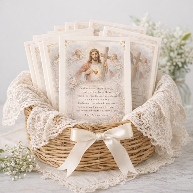 Sacred Heart of Jesus Cross Prayer Floral Design (Subido por el creador)