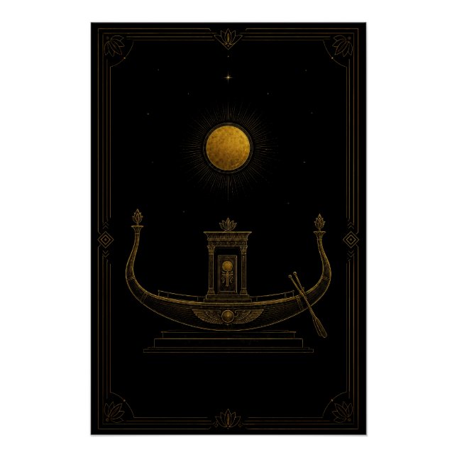 Sacred Solar Barque Beneath the Sun Poster (Anverso)