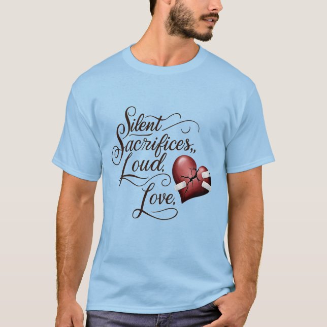 Sacrificios silenciosos, camiseta de amor fuerte (Anverso)