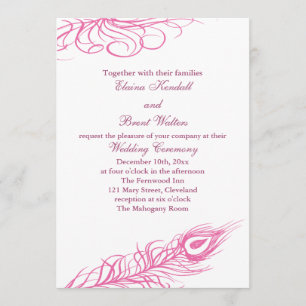 Sacuda sus plumas de cola que casan la invitación