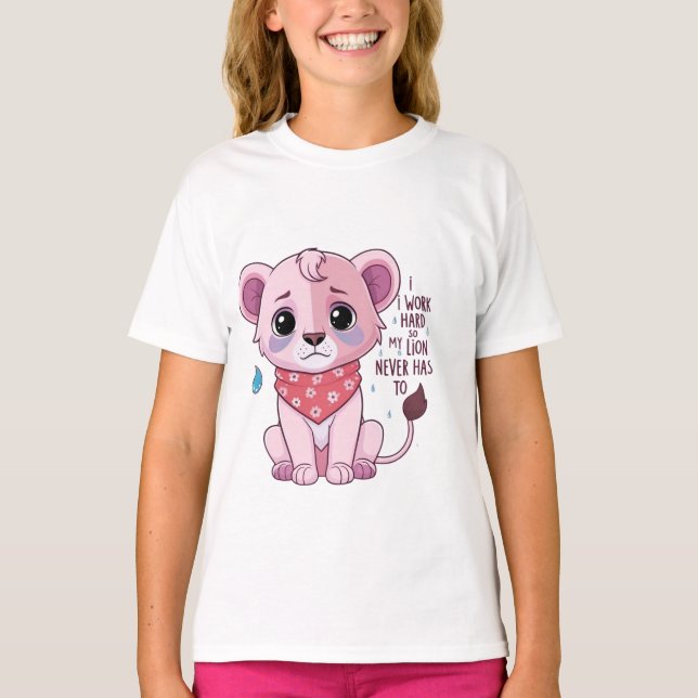 Sad Lion Cub - Suave Pastel Llorando Camiseta De L (Anverso)