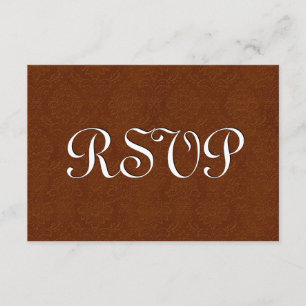 Saddle Brown RSVP Vintage Damask Wedding S217