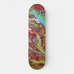 Saddle Up 1 Azul Rojo Abstracto Único Skateboard