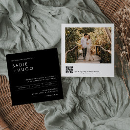 SADIE Mínima Boda Cuadrada Invitación Foto, Código
