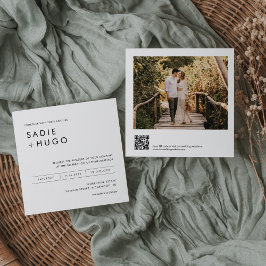 SADIE Mínima Boda Cuadrada Invitación Foto, Código