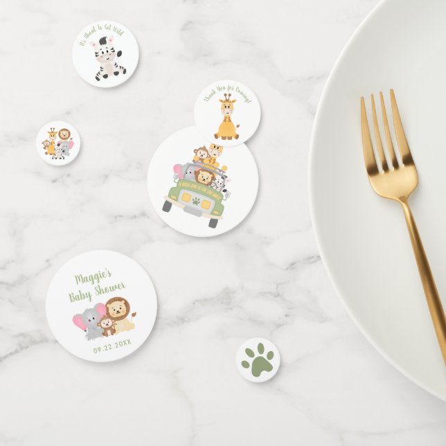 Safari animal Baby Shower Confetti (Grupo)