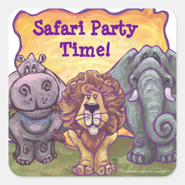 Safari Animal Safari Fiesta Time Sello para sobres (Anverso)