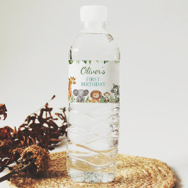 Safari Animales Etiqueta de botella de agua de fie