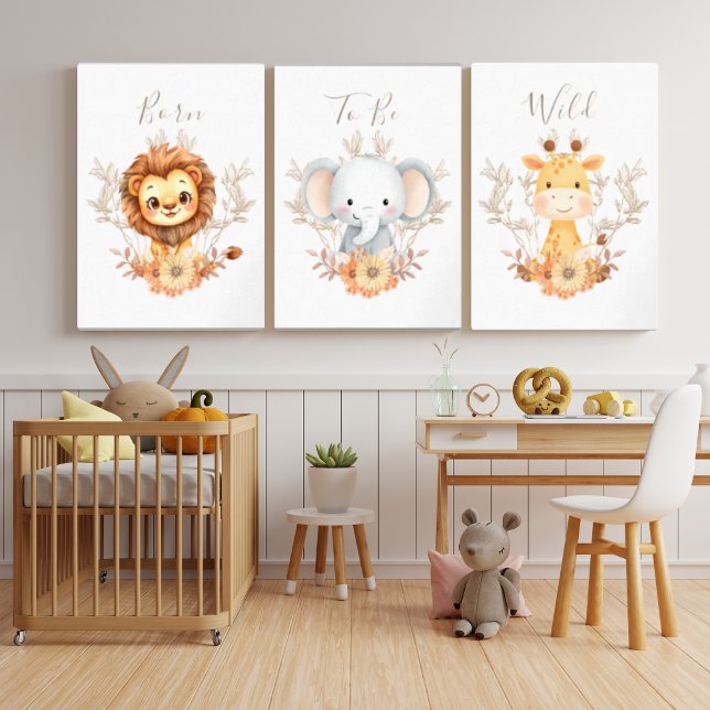 Safari Baby Animals Nursery Wall Art Set Print Set (Subido por el creador)