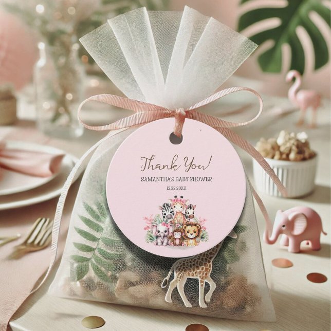 Safari Baby Shower Gracias Etiqueta (Subido por el creador)
