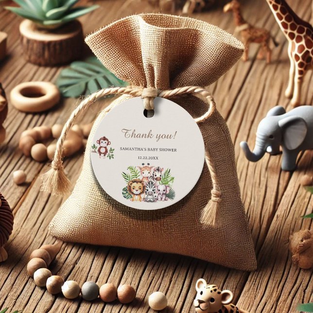 Safari Baby Shower Gracias Etiqueta De Favor (Subido por el creador)