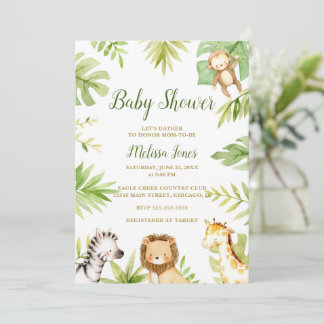 Safari Baby Shower Invitación a la jungla Género N
