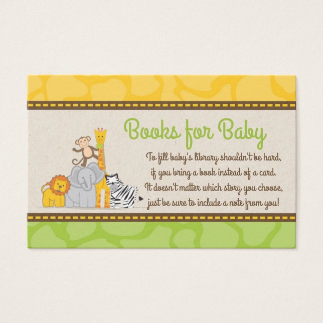 Safari Baby Shower trae una tarjeta de libro (Anverso)
