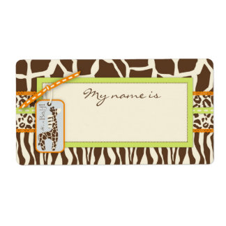 Safari Boy Green Name Etiqueta