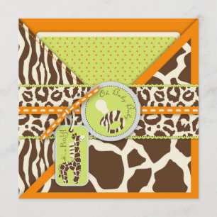 Safari Boy Naranja Invitación Plaza 2
