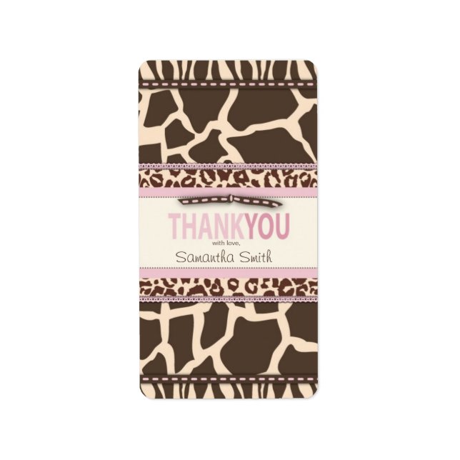 Safari Chica TY etiqueta de minibarra de velas (Frente)