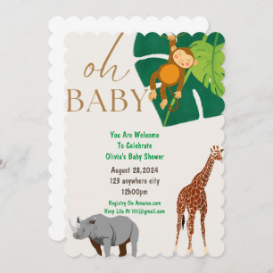 safari de invitación a la ducha de bebé