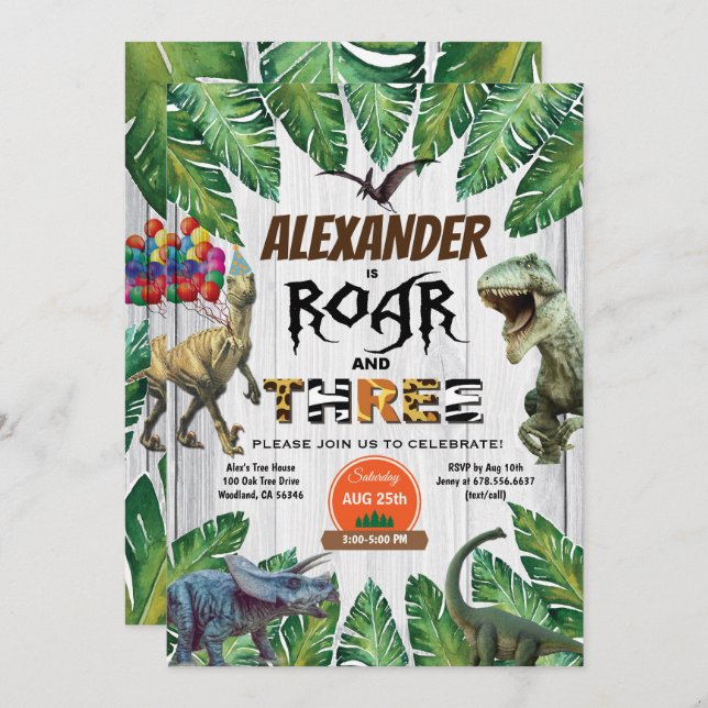 Safari de invitación para tres o tres años (Anverso / Reverso)