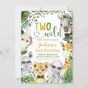 Safari Dos Invitación de Cumpleaños de Chico Salva