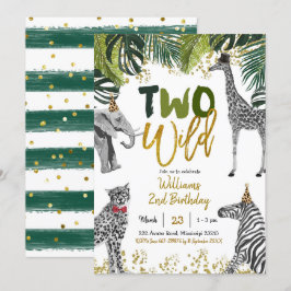 Safari Dos Invitaciones Salvajes de Cumpleaños