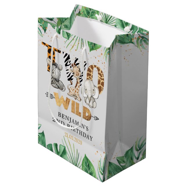 Safari Dos Salvajes Fiestas de Cumpleaños Bolsa de (Angulo Anverso)