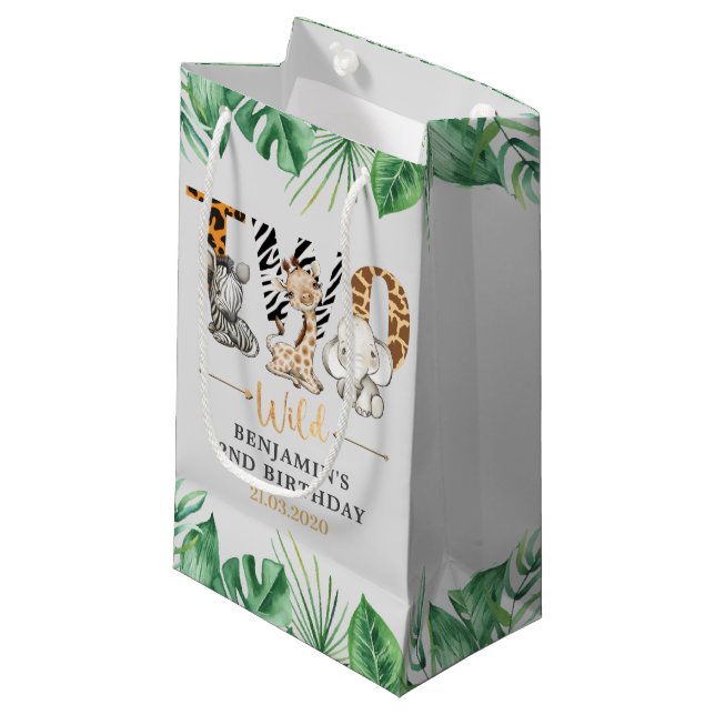 Safari Dos Wild Birthday Party Pequeña Bolsa de Re (Angulo Anverso)